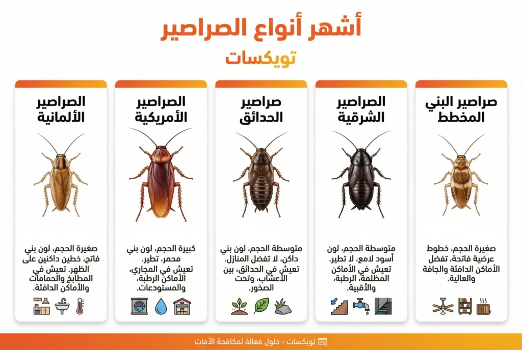 أشهر أنواع الصراصير