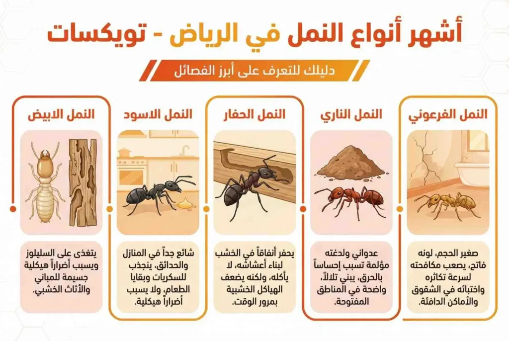 أشهر أنواع النمل في الرياض
